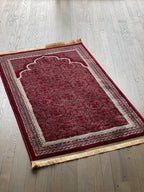 Turkish Hand-Woven Prayer Mat Rug – Large Salah Namaz Islamic Muslim Carpet 50x31”
