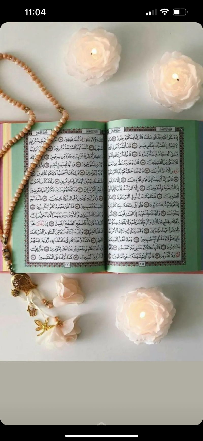 Bundle Floral crushed velvet Prayer Mat + Quran