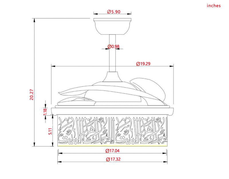 The Exquisite Ceiling Calligraphic Fan Light Fixture