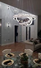 Illuminate with Faith: 3 Qul LED Ring Chandelier.