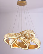 Illuminate with Faith: 3 Qul LED Ring Chandelier.