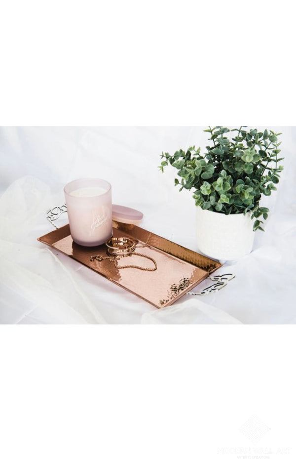 Itfathal Gold And Silver Hammered Tray Table Decor