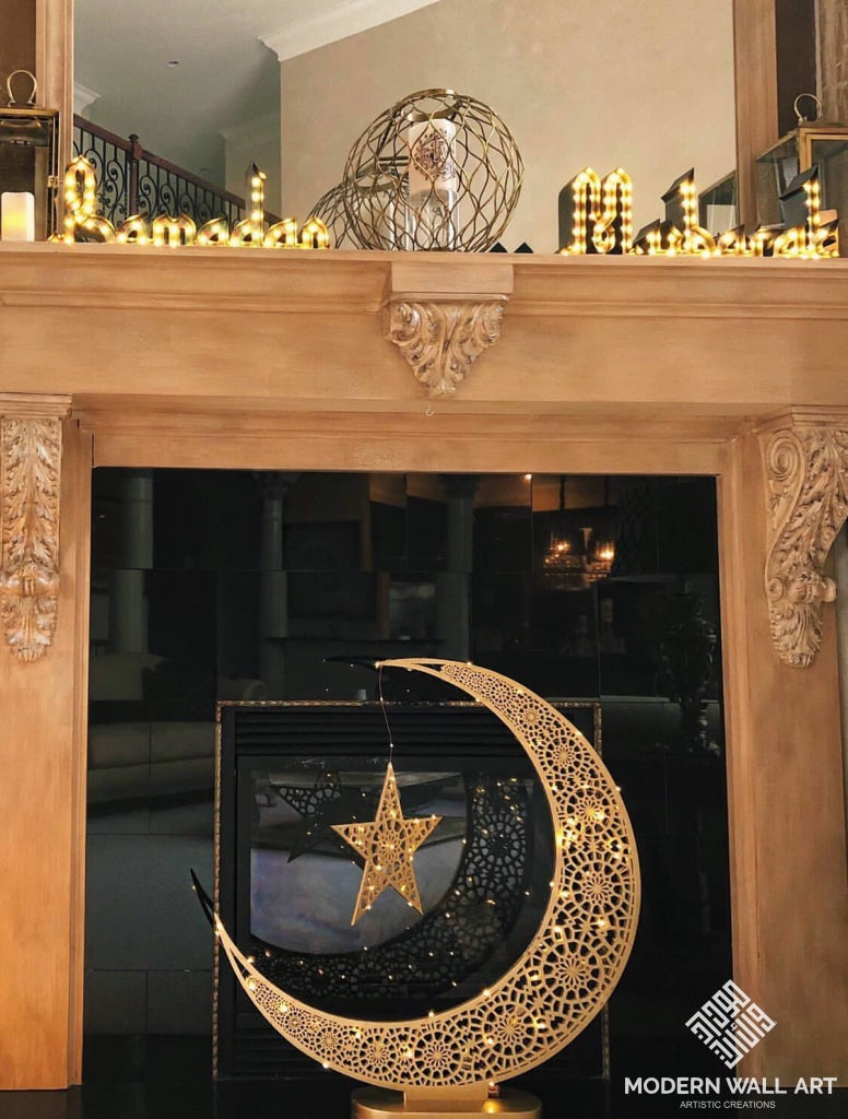 Crescent Ramadan Eid Moon Tree Hilal in 3ft to 5ft size - Modern Wall Art