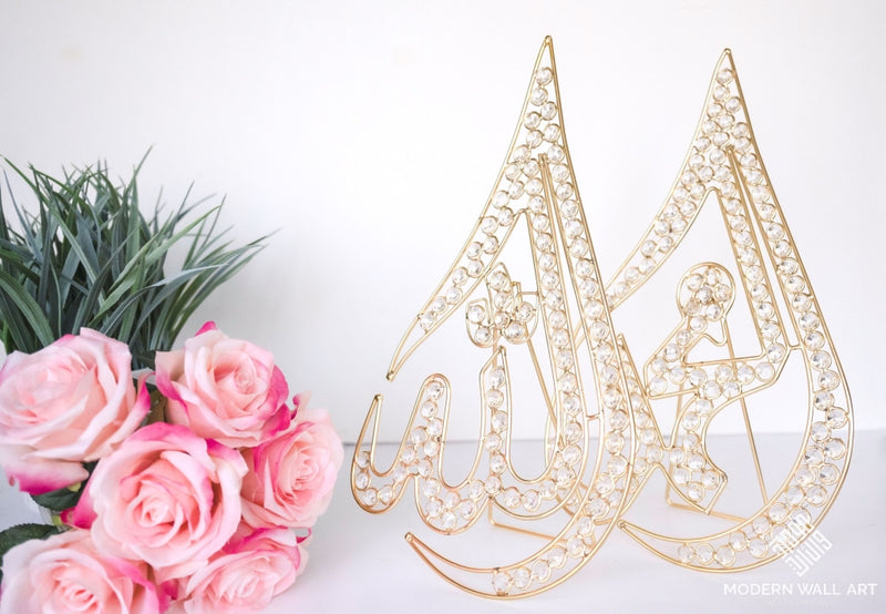 Rhinestone Allah And Mohammed Table Top
