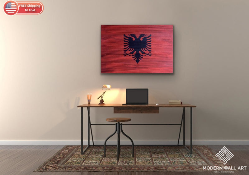 Final SALE 2020 Wood Pallet Albanian Eagle Flag 50% OFF - Modern Wall Art