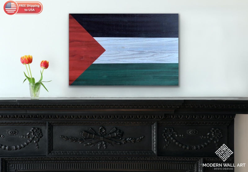 Wood Pallet Palestine Flag Art